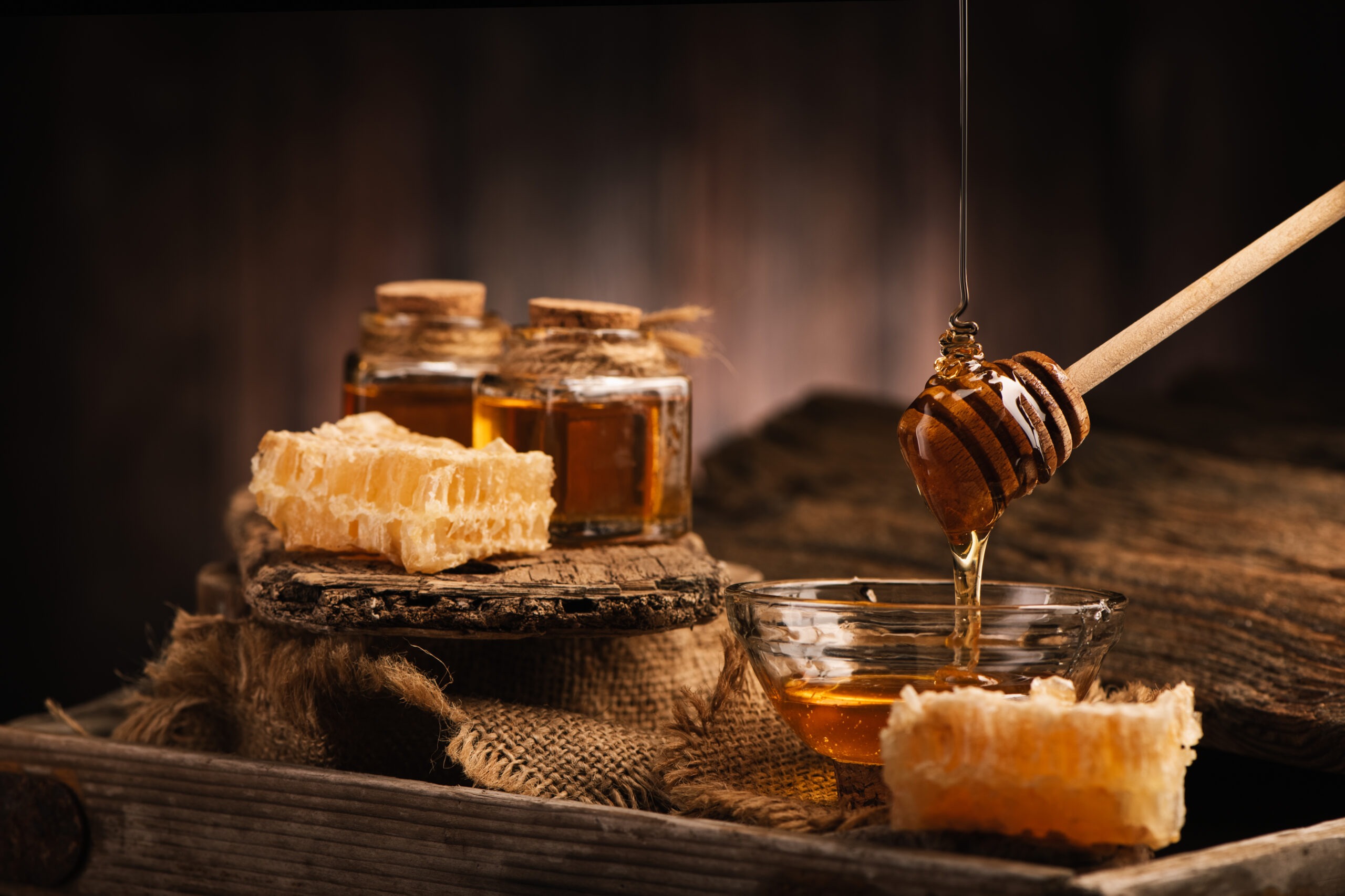 A fresh honey products, closeup